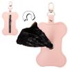 WOONEKY Dog Waste Bag Holder with Leash Attachment, Portable, Pink PU view 2