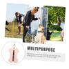 WOONEKY Dog Waste Bag Holder with Leash Attachment, Portable, Pink PU view 3