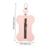 WOONEKY Dog Waste Bag Holder with Leash Attachment, Portable, Pink PU view 4
