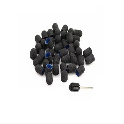 50-Piece Multicolor Nail Drill Sanding Bands with Mandrel, Assorted Sizes (10–15, Pink, 120 Grit)