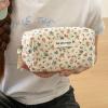 Corduroy Travel Makeup Organizer with Floral Pattern view 3