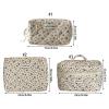 Corduroy Travel Makeup Organizer with Floral Pattern view 4