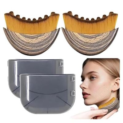 Lymphatic Contouring Facial Brushes for Face, Chin and Jawline, Ergonomic Design (2-Pack)