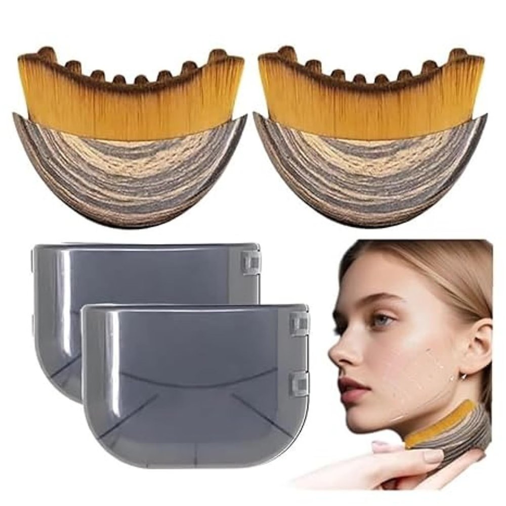 Lymphatic Contouring Facial Brushes for Face, Chin and Jawline, Ergonomic Design (2-Pack)