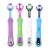 YH-461651 3-Sided Dog Toothbrush for Tartar Removal, Triple-Care Toothbrush for Cats and Dogs, Purple view 2