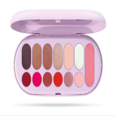 Pupa Make My Day Pocket Palette, 13-Piece Face, Eye and Lip Makeup Set, 001 Violet