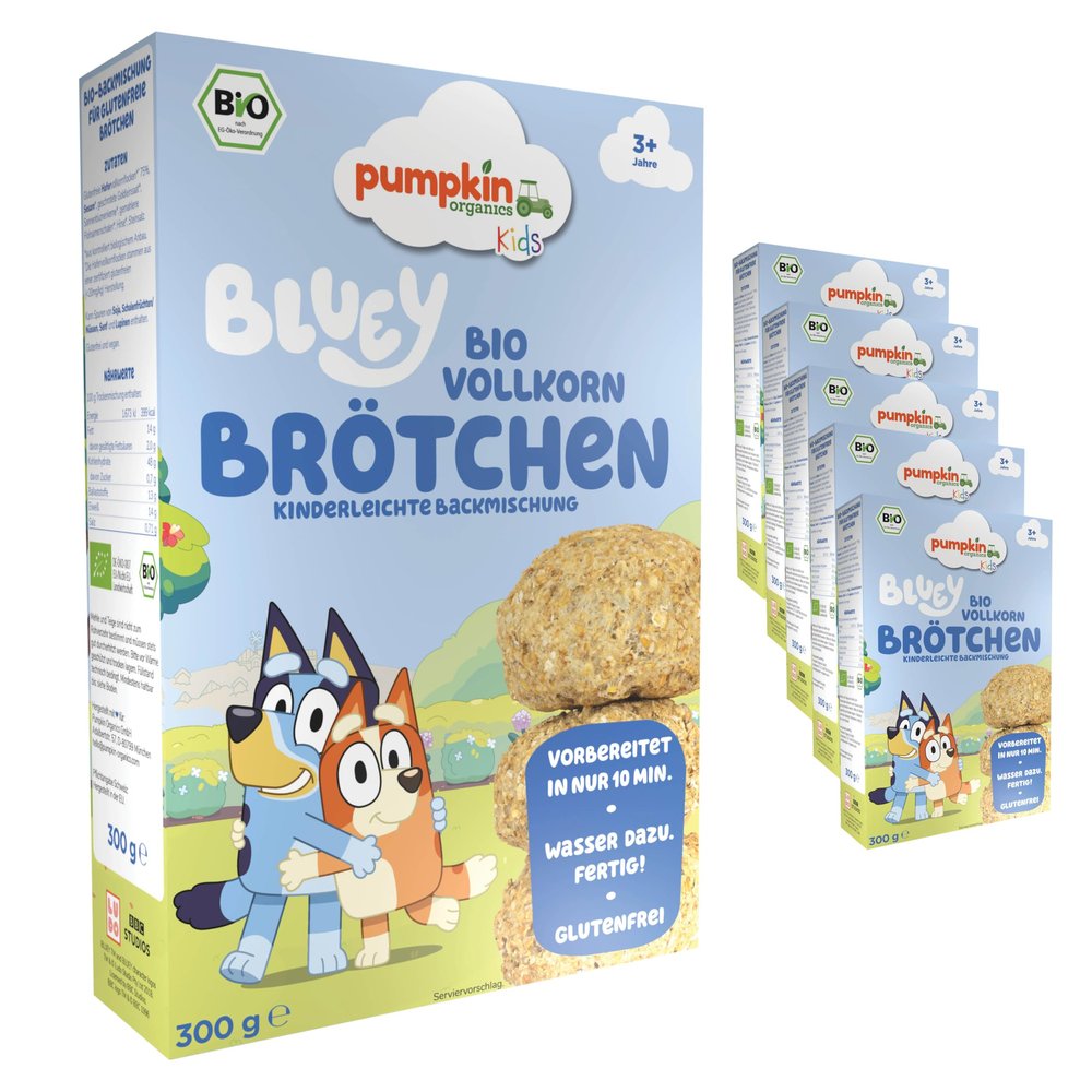 Bluey Organic Whole Grain Roll Baking Mix, 6-Pack, for Children, 100% Organic – Pumpkin Organics