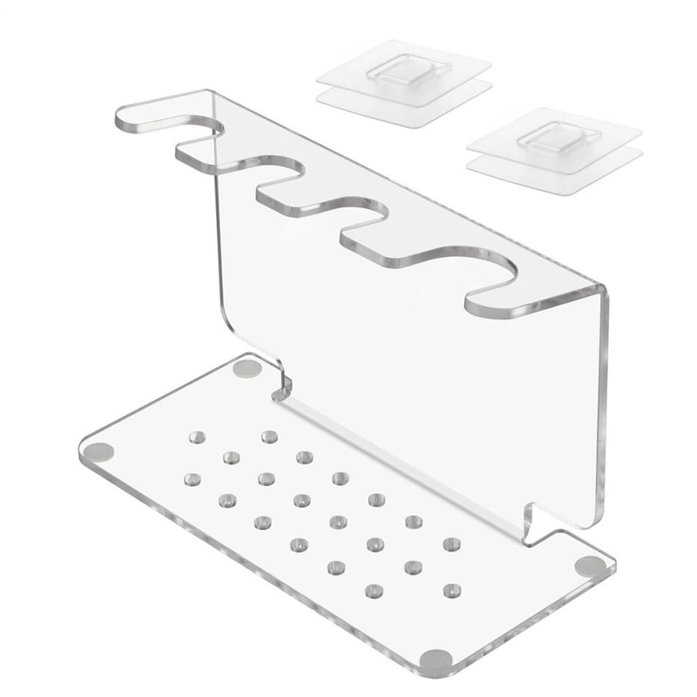 Generic Space-Saving Transparent Razor and Brush Stand