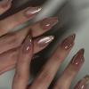 Almond Glitter Fake Acrylic Press-On Nails for Women view 1