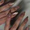 Almond Glitter Fake Acrylic Press-On Nails for Women view 2