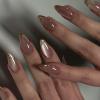 Almond Glitter Fake Acrylic Press-On Nails for Women view 4