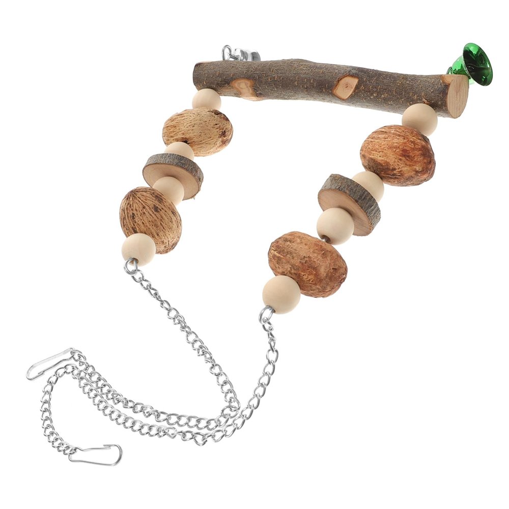 BCOATH Natural Wood Bird Swing