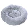 XiinxiGo Donut Plush Pet Bed for Cats and Dogs, Round, Warm and Soft, Gray/White, 60 cm, <9 kg view 1