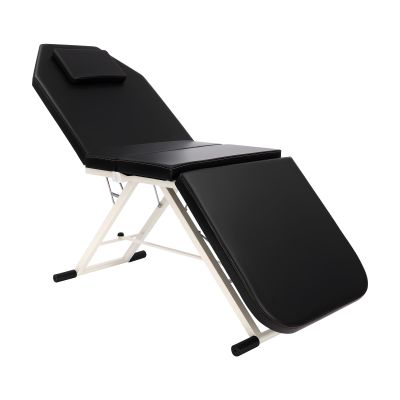 3-Zone Folding Massage Table with Adjustable Backrest and Tail, 200–250 kg Capacity, Black