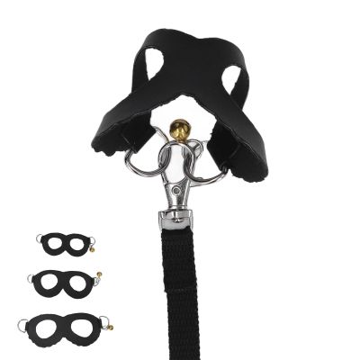 RASTKY Harness and Leash Set, Faux Leather, Soft to Wear, Vest and Leash, Set with Bell, Small Animals, Pet Supplies (Black)