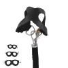 RASTKY Harness and Leash Set, Faux Leather, Soft to Wear, Vest and Leash, Set with Bell, Small Animals, Pet Supplies (Black) view 3