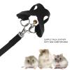 RASTKY Harness and Leash Set, Faux Leather, Soft to Wear, Vest and Leash, Set with Bell, Small Animals, Pet Supplies (Black) view 4