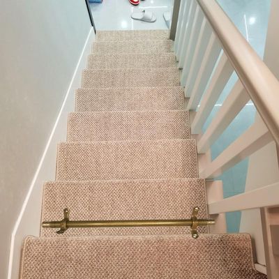 Minimalist Stair Runner Rod Holder Set, 12 Brass Rods, 120/110/100/80/70/60/50 cm, Easy Installation (116.8 cm)