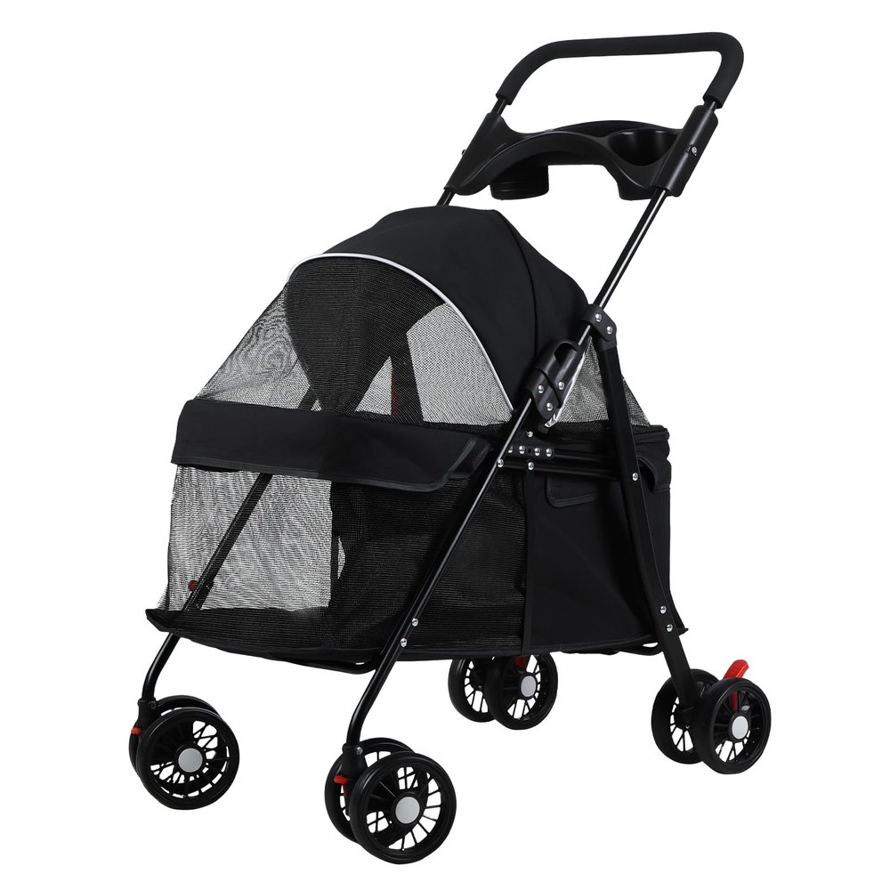 Foldable Pet Stroller for Dogs and Cats, 15 kg Capacity