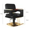 Hydraulic Barber Chair, 360° Swivel, Black, Industrial Style view 3