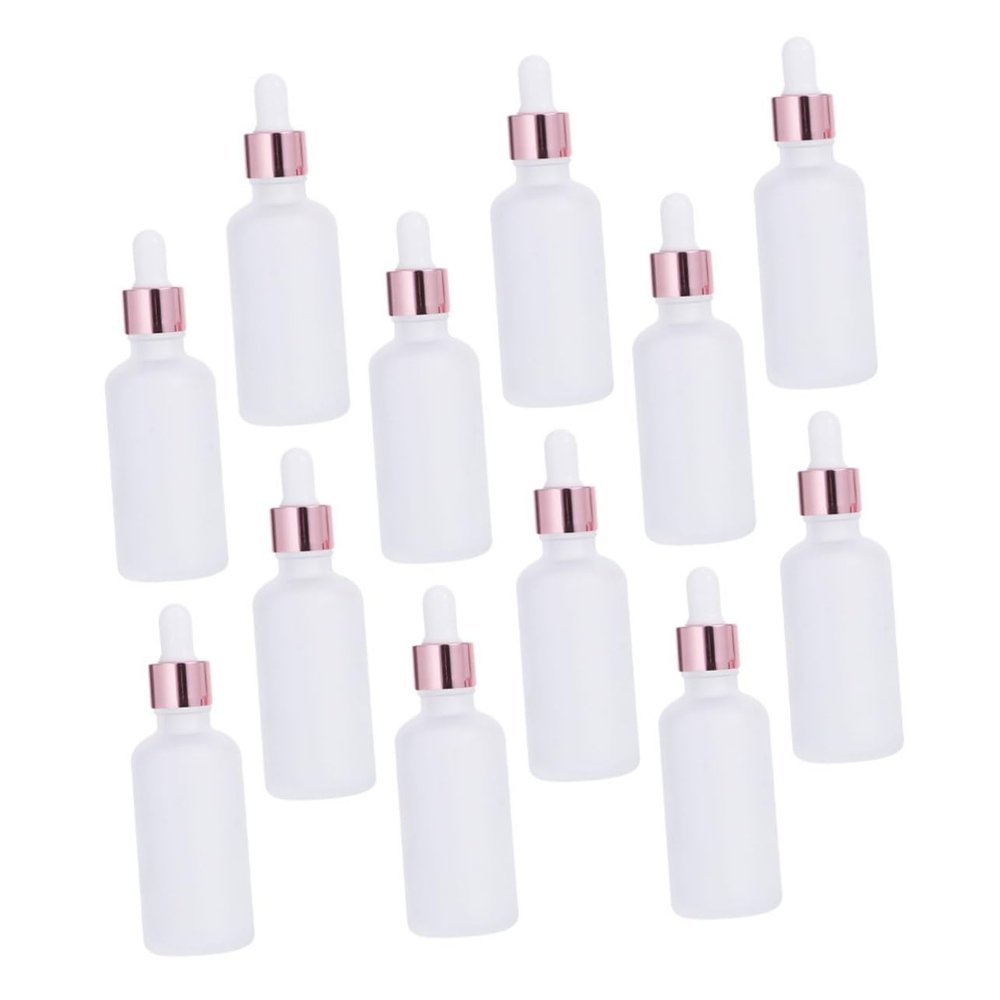 VALICLUD 12-Piece Frosted Glass Dropper Bottles