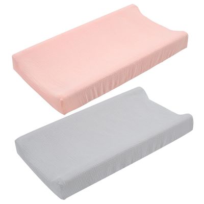 ULDIGI 2-Pack Breathable Cotton Changing Pad Covers, Elastic and Skin-Friendly