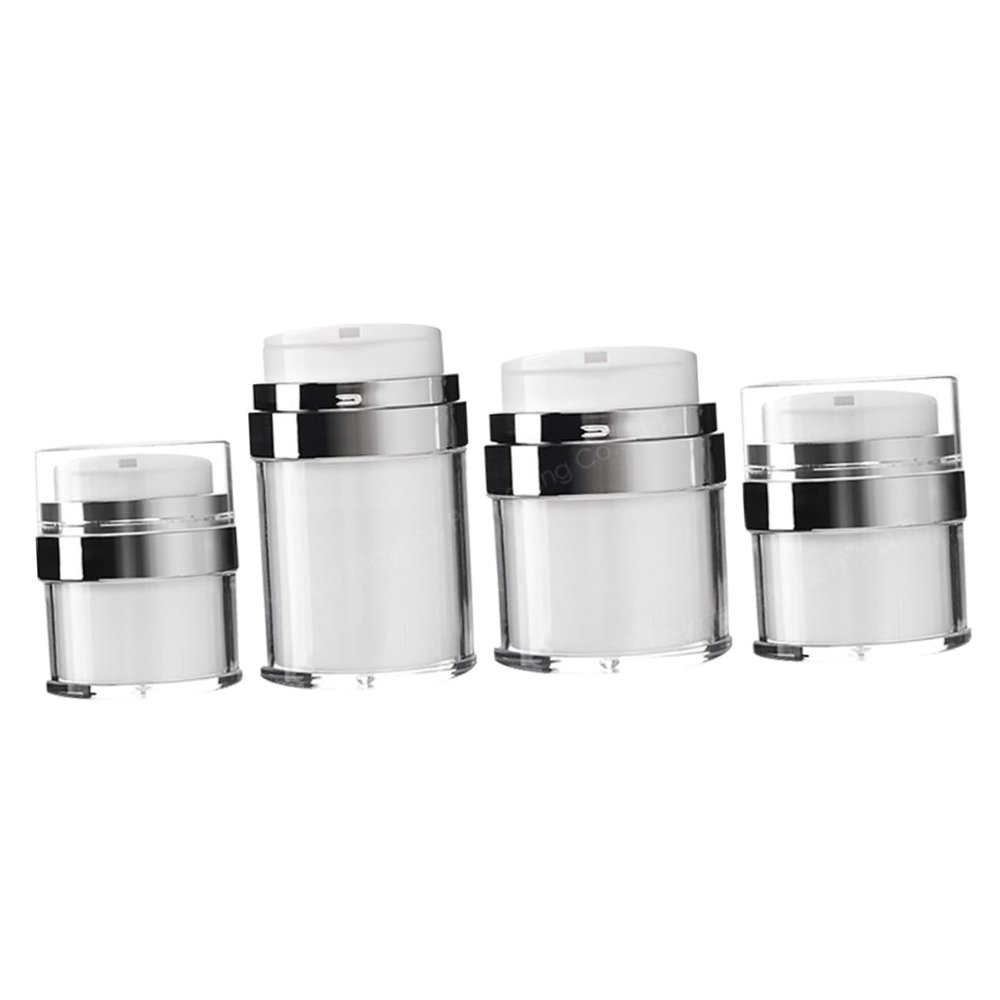 Zerodeko 4-Piece Airless Pump Dispensers for Cream, Vacuum Bottles with Pump, Leakproof Cosmetic Containers for Travel and Storage