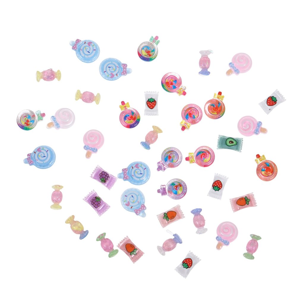 40-Piece Resin Cartoon Candy Nail Charms