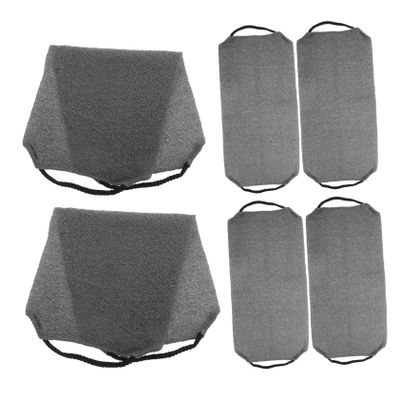 WOONEKY 6-Piece Nylon Exfoliating Towels with Long Back Straps