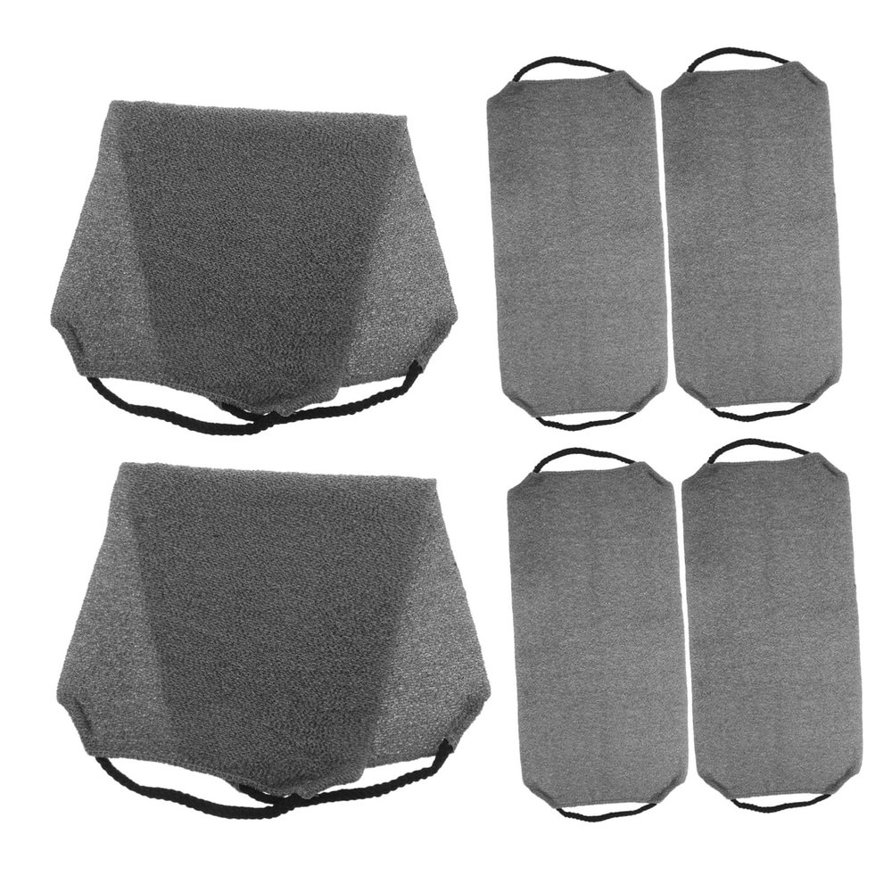 WOONEKY 6-Piece Nylon Exfoliating Towels with Long Back Straps