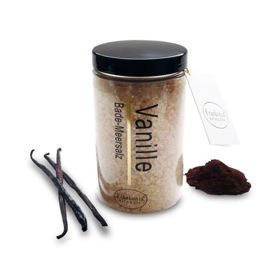 Frankonia BATH & SPA Vanilla Bath Salt with Dead Sea Salt, Real Vanilla, 450 g, Vegan