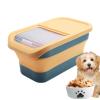 Foldable Dog Food Storage Container with Lid and Wheels view 1