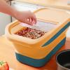 Foldable Dog Food Storage Container with Lid and Wheels view 2