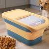 Foldable Dog Food Storage Container with Lid and Wheels view 3