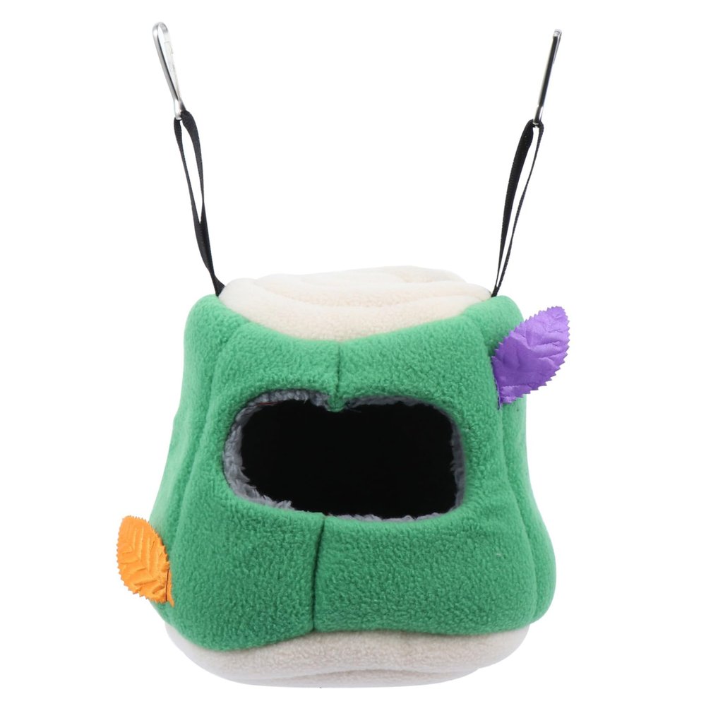 KOMBIUDA Hanging Hamster House Bed, Green, Soft Short-Plush Nest