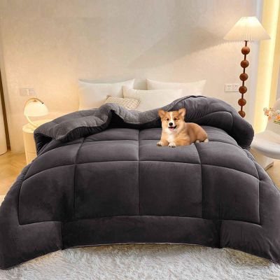 YWQJL Winter Duvet, Thick Plush Lamb-Cashmere Quilted Blanket, 180 x 220 cm, 3.5 kg