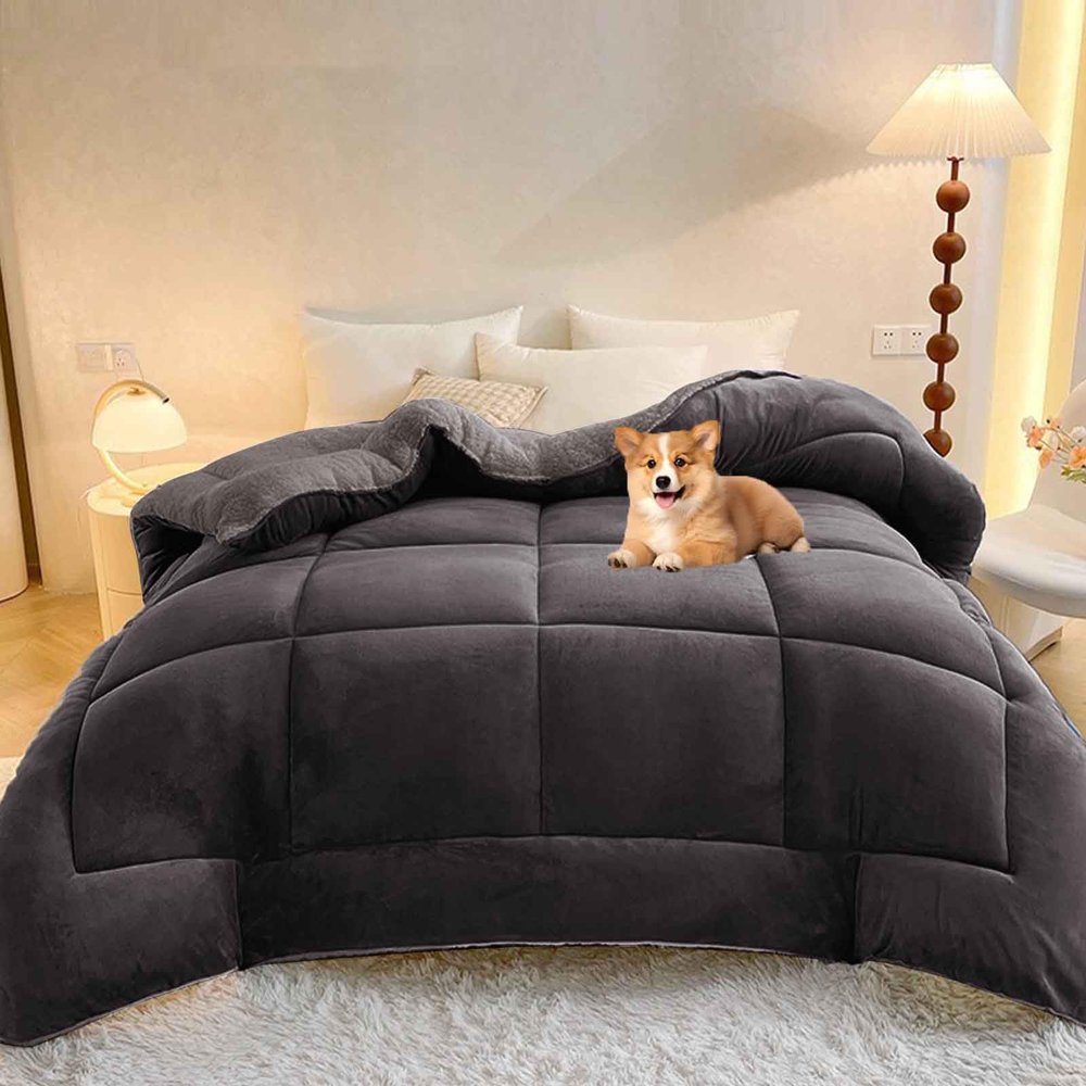 YWQJL Winter Duvet, Thick Plush Lamb-Cashmere Quilted Blanket, 180 x 220 cm, 3.5 kg