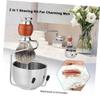 Mobestech Stainless Steel Razor Brush Stand Set with Bowl, Silver view 2
