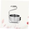Mobestech Stainless Steel Razor Brush Stand Set with Bowl, Silver view 3