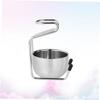 Mobestech Stainless Steel Razor Brush Stand Set with Bowl, Silver view 4