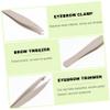 Alipis 4-Piece Stainless Steel Eyebrow Tweezer Set with Mini Eyebrow Clips view 3