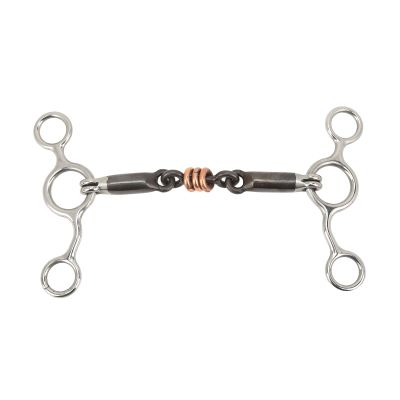 SYUULCOI Horse Snaffle Bit, Stainless Steel and Brass, 145 mm
