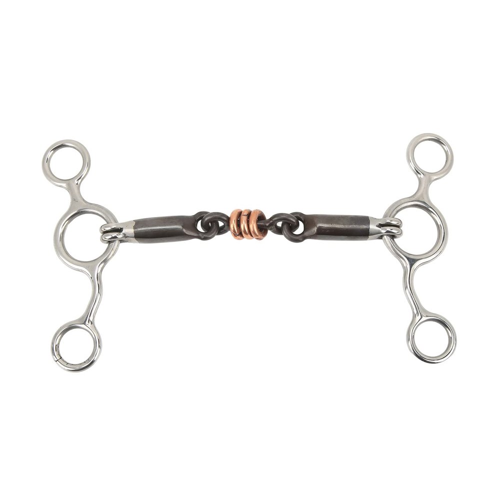 SYUULCOI Horse Snaffle Bit, Stainless Steel and Brass, 145 mm