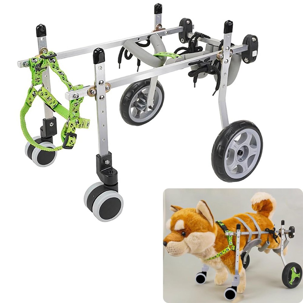 Lightweight Rear-Leg Dog Wheelchair, Adjustable Pet Rehabilitation Cart (X-Small)