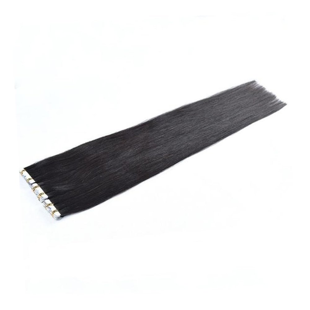 Black Tape-In Human Hair Extensions for Women, 65 cm