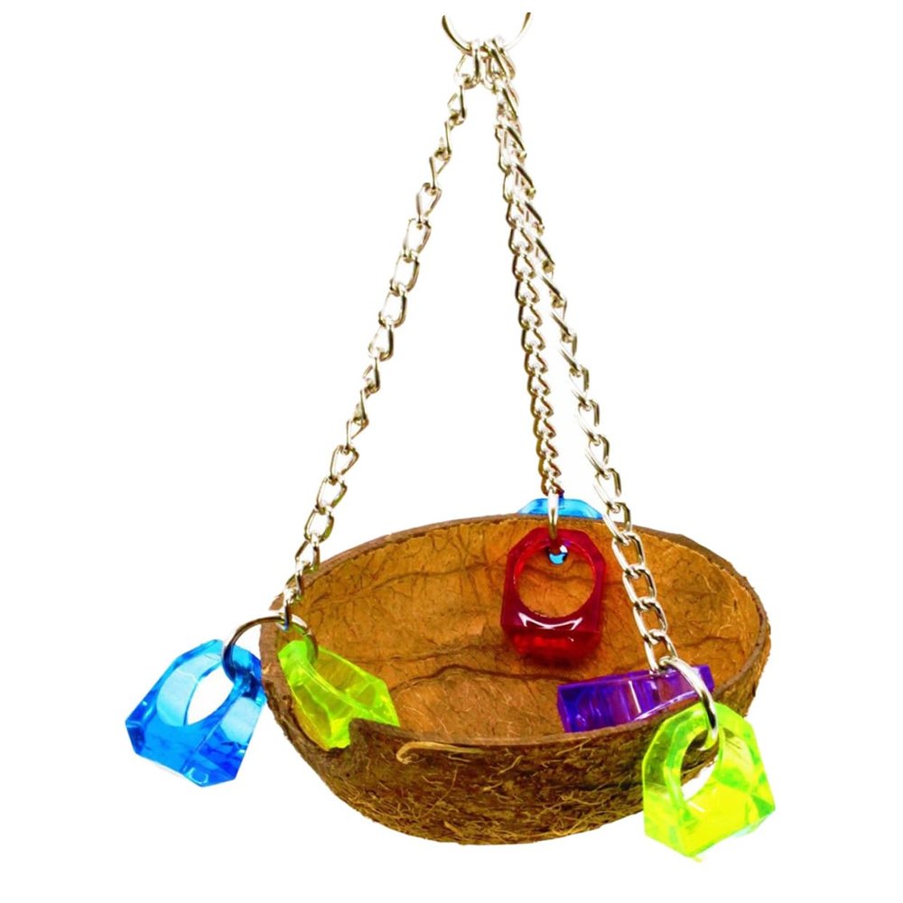 Gadpiparty Hanging Coconut Shell Parrot Nest for Bird Cages