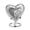 AIWENXI Pet Ash Memorial Urn, Mini Winged Heart Cremation Keepsake Urn, Stainless Steel view 1