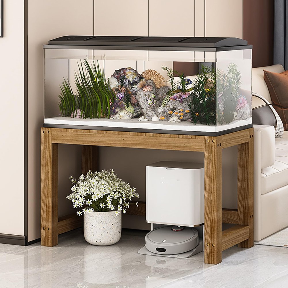 QUEMZAR Aquarium Stand/Cabinet, 120 x 50, High Load Capacity, for Turtle Tanks and Reptile Terrariums, Anthracite, 80 x 50 x 50 cm
