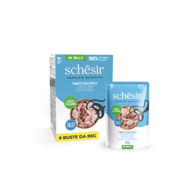 Schesir Tuna with Fish in Jelly, Complete Wet Food for Cats, 6 x 85 g
