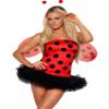Acrawnni Women's Halloween Honeybee Cosplay Costume Set with Wings, Headband and Leg Warmers, C-Red, L view 2